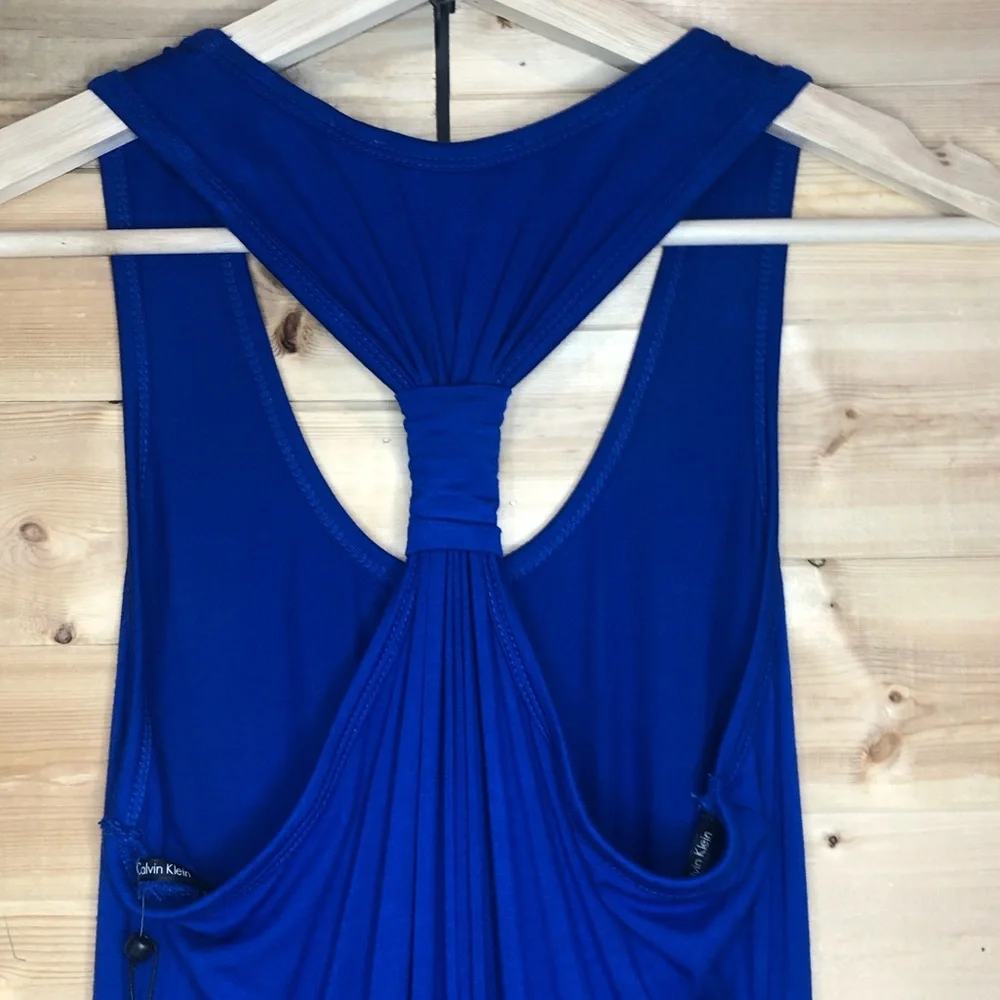 Calvin Klein || NWT || Colorblock Blue & Black Racerback Maxi Dress